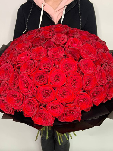 Роза красная 50 см - 101 шт.